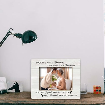 FONDCANYON Memorial Picture Photo Frame, Bereavement Sympathy Gifts for Loss of Loved Ones, Memory Picture Frames, Memorial Remembrance Gifts (5x7 Inch Photo)
