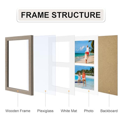 Vittanly 8x10 Collage Picture Frame, Displays 2Pcs 4x6 Photos, Light Taupe - color: Light Taupe, size: 8x10