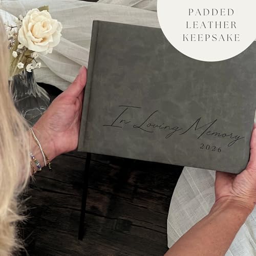 Funeral Guest Book 2026 Celebration Of Life Memorial Service - Custom Year - color: Smoke Gray, size: 2026