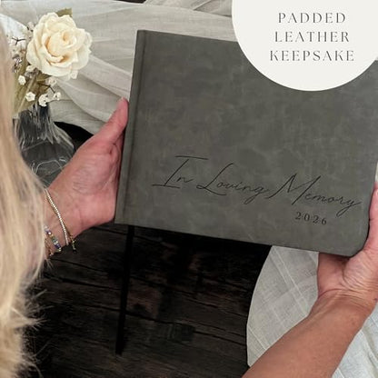 Funeral Guest Book 2026 Celebration Of Life Memorial Service - Custom Year - color: Smoke Gray, size: 2026