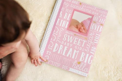 Lil' Peach Dream Big Baby Memory Book, First 5 Years, Monthly Milestone - style: Dream Big Pink