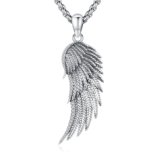 Angel Wings Necklace 925 Sterling Silver Guardian Angel Nurse RN Caduceus Pendant Charm Crystal Angel Jewelry Gifts for Women - style: C-Angel Wing
