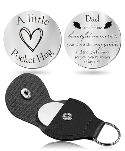 CINDYHE Pocket Hug Token keychain for Men Women Him Her(Dad memorial) - color: Dad Memorial