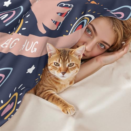 Giwawa Sending You a Big Hug Blanket Get Well Gifts for Women Men After Surgery/Cheer Up/Healing/Cancer Care/Comfort/Feel Better/Thinking of You/Inspirational/Sympathy Throw Blankets 50x60 - color: Hug