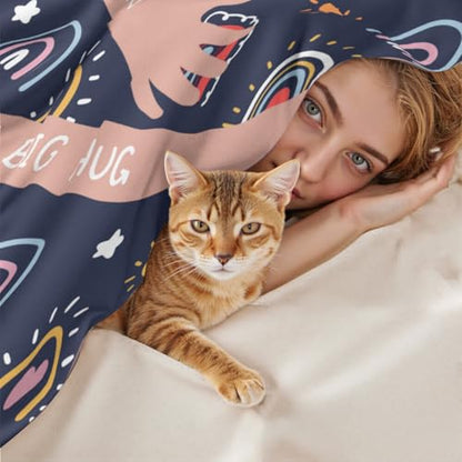 Giwawa Sending You a Big Hug Blanket Get Well Gifts for Women Men After Surgery/Cheer Up/Healing/Cancer Care/Comfort/Feel Better/Thinking of You/Inspirational/Sympathy Throw Blankets 50x60 - color: Hug