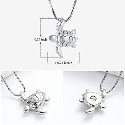 Imrsanl Sea Turtle Cremation Jewelry for Ashes Urn Necklace of Loved One - color: Silver