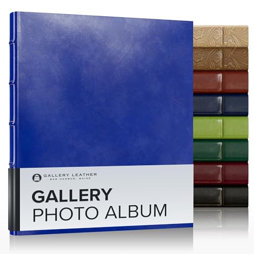 Gallery Leather Photo Album 4x6 Pictures with Slip-In Pockets & Writing | Space – Holds up to 120 Photos, Ring Bound, Made in USA – Acadia Malibu - 11.75" x 10.5" - color: Acadia Malibu, size: 11.75" x 10.5"
