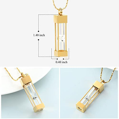 Imrsanl Glass Hourglass Urn Necklace Cremation Jewelry for Ashes - color: Customize