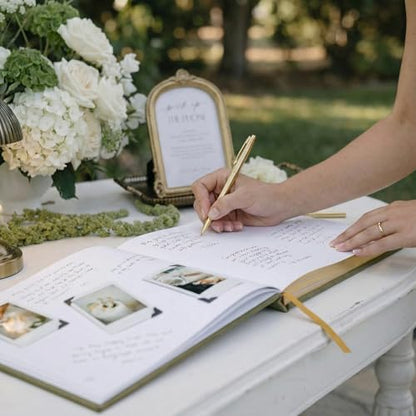 Beautiful Wedding Guest Book for Your Wedding Reception - Velvet Guestbook - color: Sage