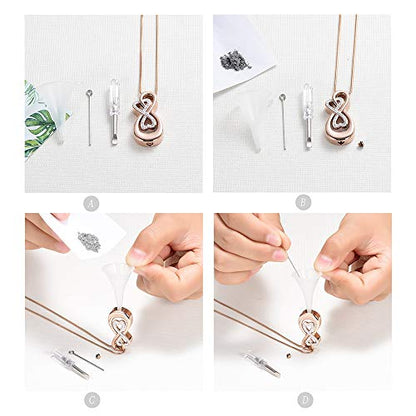 Infinity Love Urn Pendant Stainless Steel Snake Chain Cremation Jewelry for Ashes for Woman Free Filling Tools Include - color: Customize
