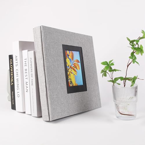 Linen Hardcover Photo Album 4x6 600 Photos,Fabric Large Photo Book,Grey - color: Grey, size: 600Photos