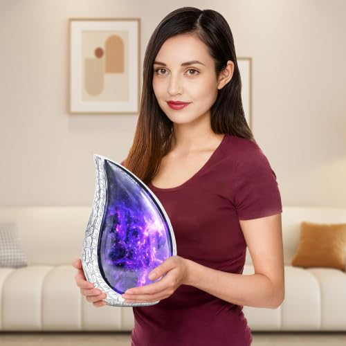 M MEILINXU Purple Urns for Human Ashes Adult Female, Cosmic Galaxy Teardrop - color: Purple & Blue, size: Large / Full Size