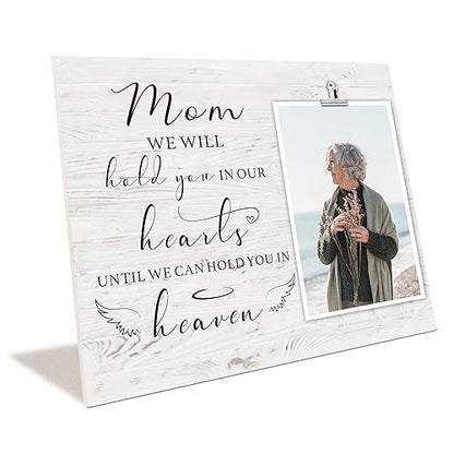 Memorial Picture Frames for Loss of Mother - Condolence Gifts for Loss of Mom, Bereavement Gifts, Fits 4x6 In Photo - style: Mom in heaven