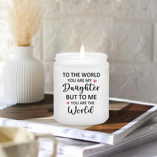 Daughter Birthday Gifts - Valentines Day Mothers Day Christmas Gift for Daughter from Mom, Dad - Lavender Scented Candle - color: Daughter Gifts