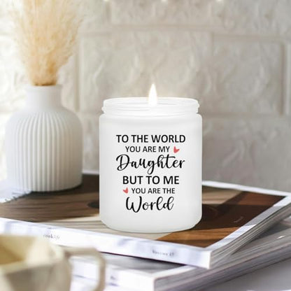 Daughter Birthday Gifts - Valentines Day Mothers Day Christmas Gift for Daughter from Mom, Dad - Lavender Scented Candle - color: Daughter Gifts