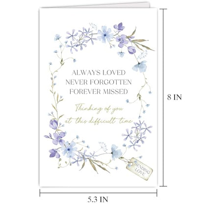 Supoeguk Forget Me Not Sympathy Card, Sympathy Card for Loss of Loved One, Bereavement Cards, Condolence Cards, Thinking of You at The Difficult Time - color: Sympathy