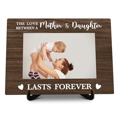 Mom Pictures Frame, The Love Between A Mother And Daughter Photo Frame with Stand, Mother's Day Gifts From Daughter, Farmhouse Home Living Room Bedroom Office Decoration -a50, Rustic - color: Mother & Daughter