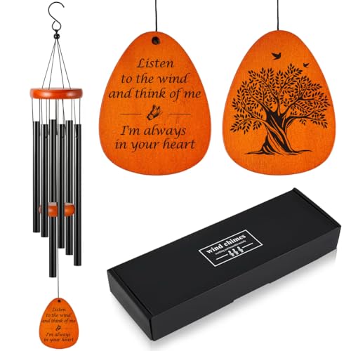 Memorial Wind Chime,Sympathy Wind Chimes for Loss of Loved One Mom Dad,in Memory Gifts,Bereavement Memorial Condolence Sympathy Gifts for Loss of Love One Mother Father (Listen to)