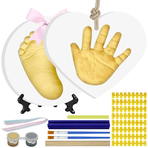 Baby & Pet Handprint Footprint Paw Print Keepsake Kit – Non-Toxic Air-Dry Clay, Makes 2 Ornaments, Perfect for Twins, Newborn, Dogs, Cats, Baby Shower, New Mom & Pet Memorial Gifts