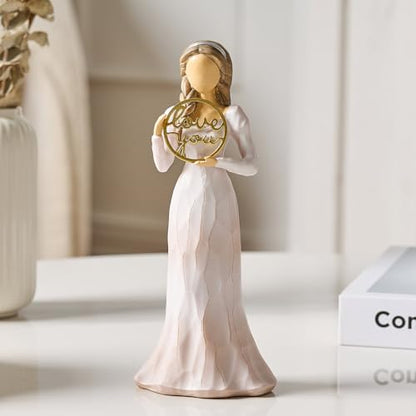 NAN ZAI NAN FANG Love You Gifts for Women Friends Coworkers | Thank You Mom Volunteer Pastor Teacher Appreciation Gifts 6.7" Resin Sculpted Hand-Painted Figurines Home Decor - style: Love You