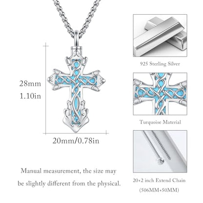 925 Sterling Silver Celtic Cross Urn Necklace for Ashes - color: gold-f