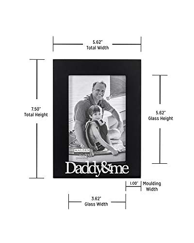 Malden International Designs 4x6 Daddy & Me Expressions Picture Frame Silver Finish Daddy & Me Word Attachment Black MDF Wood Frame - style: Daddy and Me