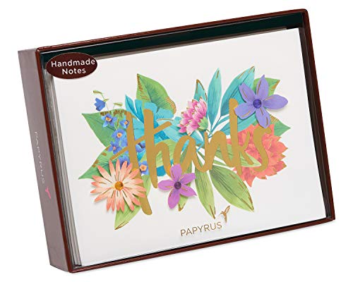 Papyrus Thank You Cards with Envelopes, Botanical Floral (8-Count) - color: Botanical Flowers