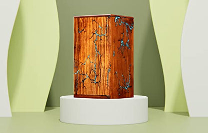 Engraving Wooden Urn - Amazing Epoxy Resin Design Urn Keepsake - Professional Wooden Urns for Human Ashes Adult - Burial-Cremation Urns - Funeral Urn. (8" x 4.75" x 4.75") - color: 8" x 4.75" x 4.75"