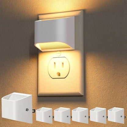 NIORSUN Night Lights Plug Into Wall, 6 Pack, 3000K, Auto On/Off, White - color: White, size: 6 Pack