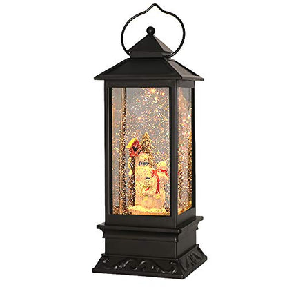 Snowmen Christmas Musical Snow Globe Lantern with 6 Hour Timer | Battery Operated USB Powered, USB Included, Swirling water Glitters, Singing Snow Globe Lamp, Christmas Holiday Decor Gift - color: A-snowman