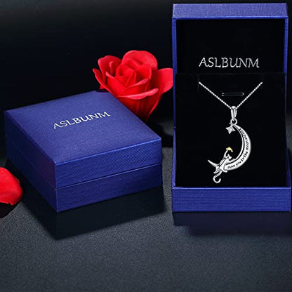 Sterling Silver Cat Necklace Jewelry Memorial Gifts for Cat Lovers | Cat Pendant Necklace ，Cute Dainty Animal Remembrance Jewelry Birthday Gifts for Cat Mom Her Women - style: I love you to the moon and back 1