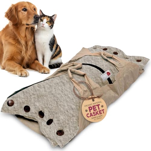 Sweet Goodbye Cocoon Pet Burial & Cremation Kit (Medium, Natural) | Premium Wool Pet Casket & Ceremony Kit for Cats & Dogs | Farewell Your Pet with Love - color: Natural, size: Medium