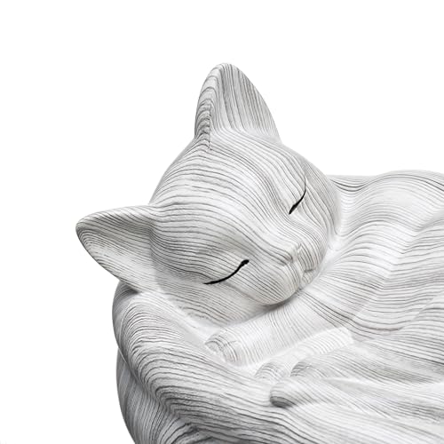 Cat Urn Small Pet Urn for Cat Ashes - Stylish Cat Urns for Ashes, Premium Quality Pet Urns for Cats(White) - color: White