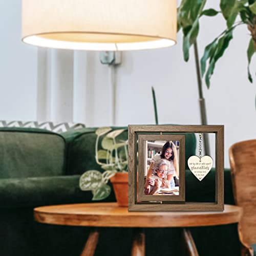 EYITUPC Rotating Wood Grandkids Photo Frame Grandchildren Grandparents Gift | Grandma Grandpa, Birthday, Christmas, Mother's Day, Father's Day, Grandparents Day, Display 2 4x6 Inch - color: Side by Side or Miles Apart - Grandkids are Always Close to the H