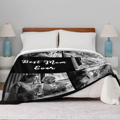 XINLING Custom Memorial Blanket with Pictures for Loss of Loved One Personalized Photo Blanket Customized Sympathy Gifts in Memory of Mom Dad Grandma Grandpa(5 Photos) - color: 5 Photos