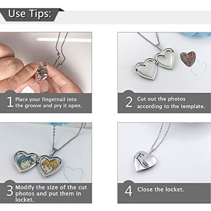 MUERDOU Butterfly Locket Necklace that Holds Pictures Initial Alphabet Letter Heart Shaped Photo Memory Locket Pendant Necklace - style: E