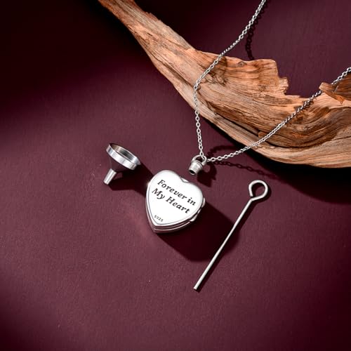 TOUPOP Heart Urn Locket Necklace for Ashes and Pictures 925 Sterling Silver Locket Cremation Jewelry with Abalone Shell Keepsake Memorial Gifts for Women（That Holds Pictures and Ashes） - style: Butterfly