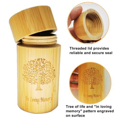 Biodegradable Small Scattering Urns for Human Ashes Adult, Eco Friendly Tubes with Tree of Life Pattern, 1.9''x3.8'', 2 Pcs - size: Small,1.9''x3.8'',2 Pcs