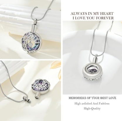 zeqingjw Pet Cremation Jewelry Tree of Life Urn Necklace for Ashes for Dog/Cat Funeral Ashes Keepsake Paw Print Urn Pendant Memorial Jewellery - color: Customize