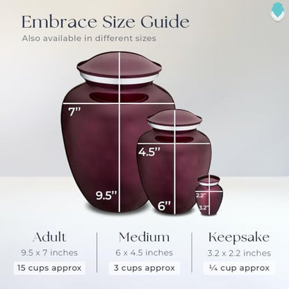 Adult Personalized Anchor Cremation Urns for Human Ashes I Large Cherry Purple Funeral Urn for Men and Women I 200 lbs - color: Cherry Purple