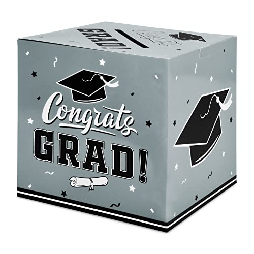 Gatherfun Graduation Party Decorations Graduation Box Graduation Card Box for Graduation Gift Graduation Party Favors Decor Party Supplies Silver - color: Gray