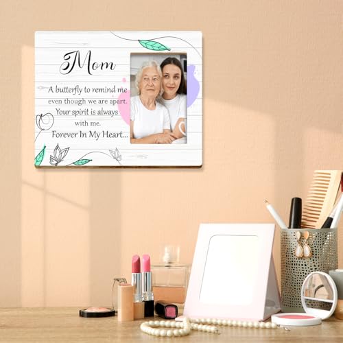 JANLAN Memorial Gifts for Loss of Mom,Mother Memorial Picture Frame,Bereavement Gift Sympathy Gifts for Loss of Mother,Mom Your Spirit Is Always with Me Forever in My Heart Photo Frame - style: Loss of Mom-1