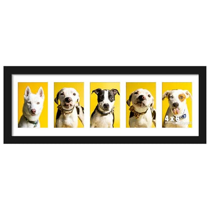 DUENPY 8x24 Collage Frame For 5 4x6 Photos Black - color: Black, size: 8x24（4x6 opening）