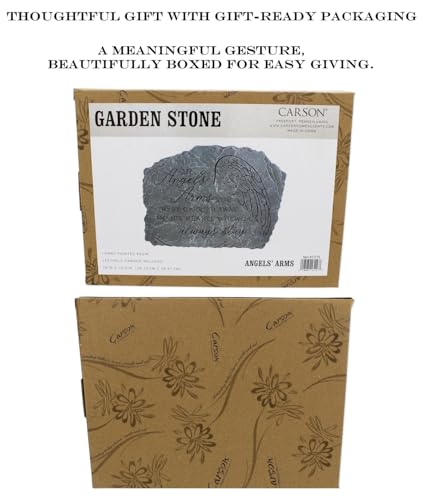 Carson in Angels' Arms Memorial Garden Stone - Sympathy Gift for Funeral | Hand-Painted Stepping Stone to Remember Loved One- Outdoor for Garden or Patio- Weather Resistant