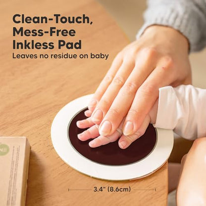 2pk Inkless Baby Hand and Footprint Kit Mess Free Ink Pad (Auburn, Round) | Round Size, Newborn Keepsake, Dog Nose, Paw Print Kit, Clean Touch Ink Pads, Baby Handprints Footprints Kit, New Mom Gifts - color: Auburn, size: 2-Pack, Round 3.4" x 3.4"