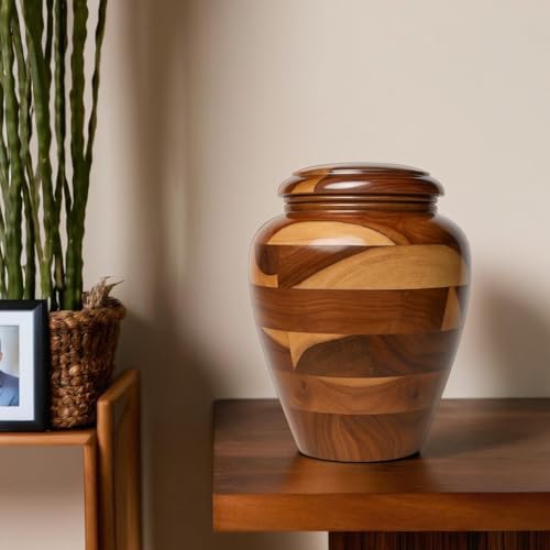 Large Wooden Cremation Urn – Handcrafted Memorial for Human Ashes, Adult Funeral Urn for Men & Women (Rosewood, Large (200Cu/Inches)) - size: Large (200Cu/Inches)