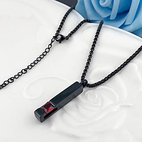 YOUFENG Urn Necklaces for Ashes Birthstone Cube Urns for Human Ashes Memorial Cremation Urn Locket Keepsake Ashes Jewelry - style: July
