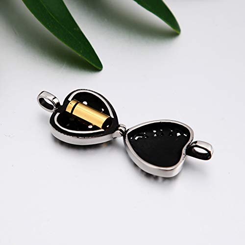 Beydodo Personalized Heart Cremation Urn Necklace for Ashes Always in My Heart Memory Necklace Gift with Funnel Kit - color: Custom