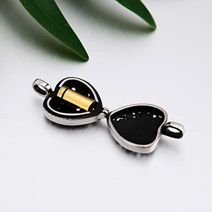 Beydodo Personalized Heart Cremation Urn Necklace for Ashes Always in My Heart Memory Necklace Gift with Funnel Kit - color: Custom