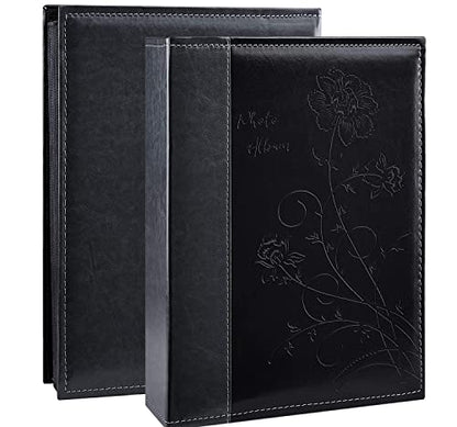 Artmag Photo Album 4x6 300 Photos, Extra Large Capacity Leather Cover Wedding Family Photo Albums Holds 300 Horizontal 4x6 Photos(Black) - color: Black, size: 300 Pockets